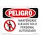 Signmission OSHA Danger Sign, 7" Height, 10" Width, Rigid Plastic, Keep Out Authorized Personnel Only Spanish OS-DS-P-710-LS-1400 - alternate 1